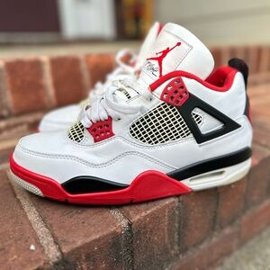 Nike Air Jordan 4 Retro "Fire Red" White/Black/Red (DC7770-160) - Men's US 9